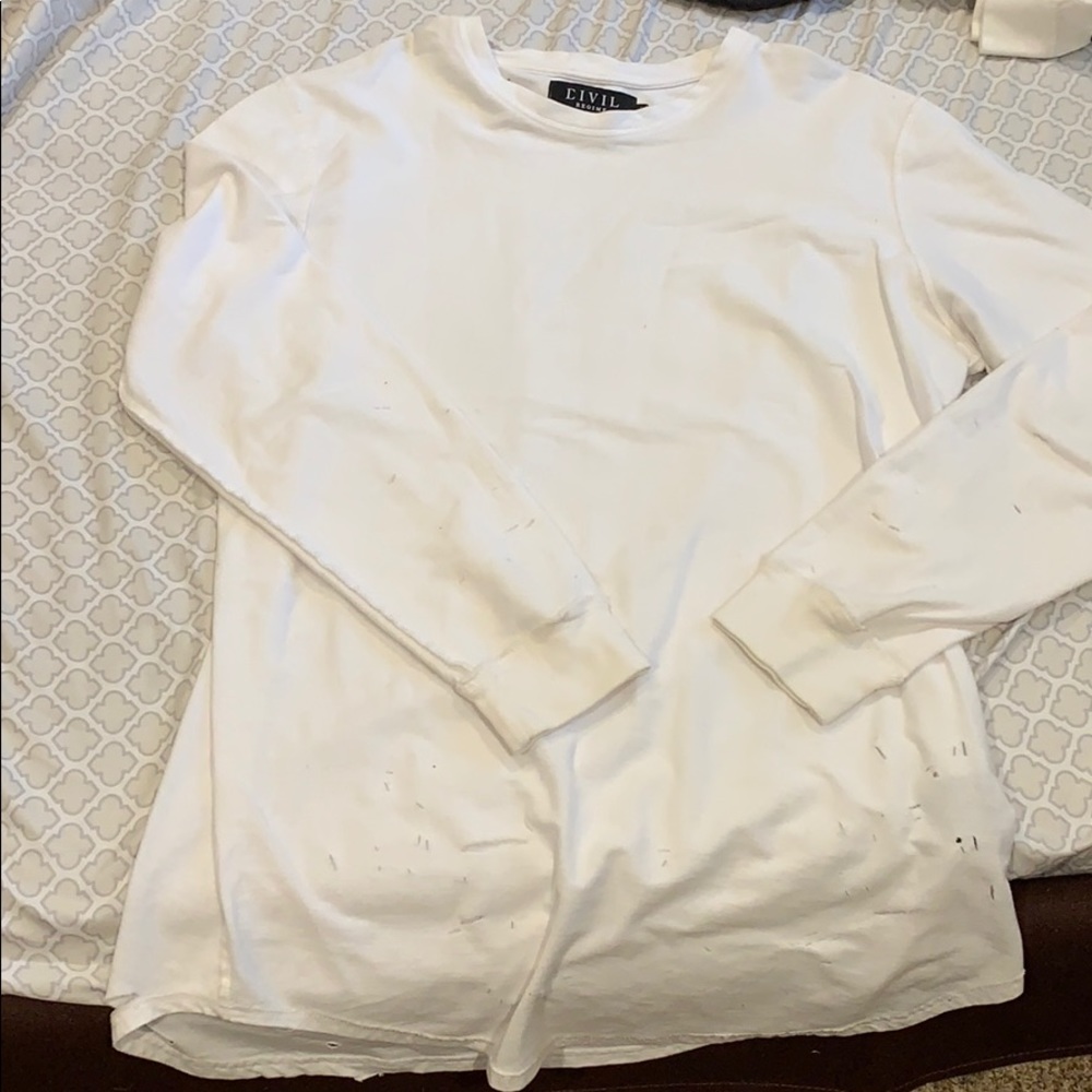 Men’s white long sleeve Civil Regime shirt